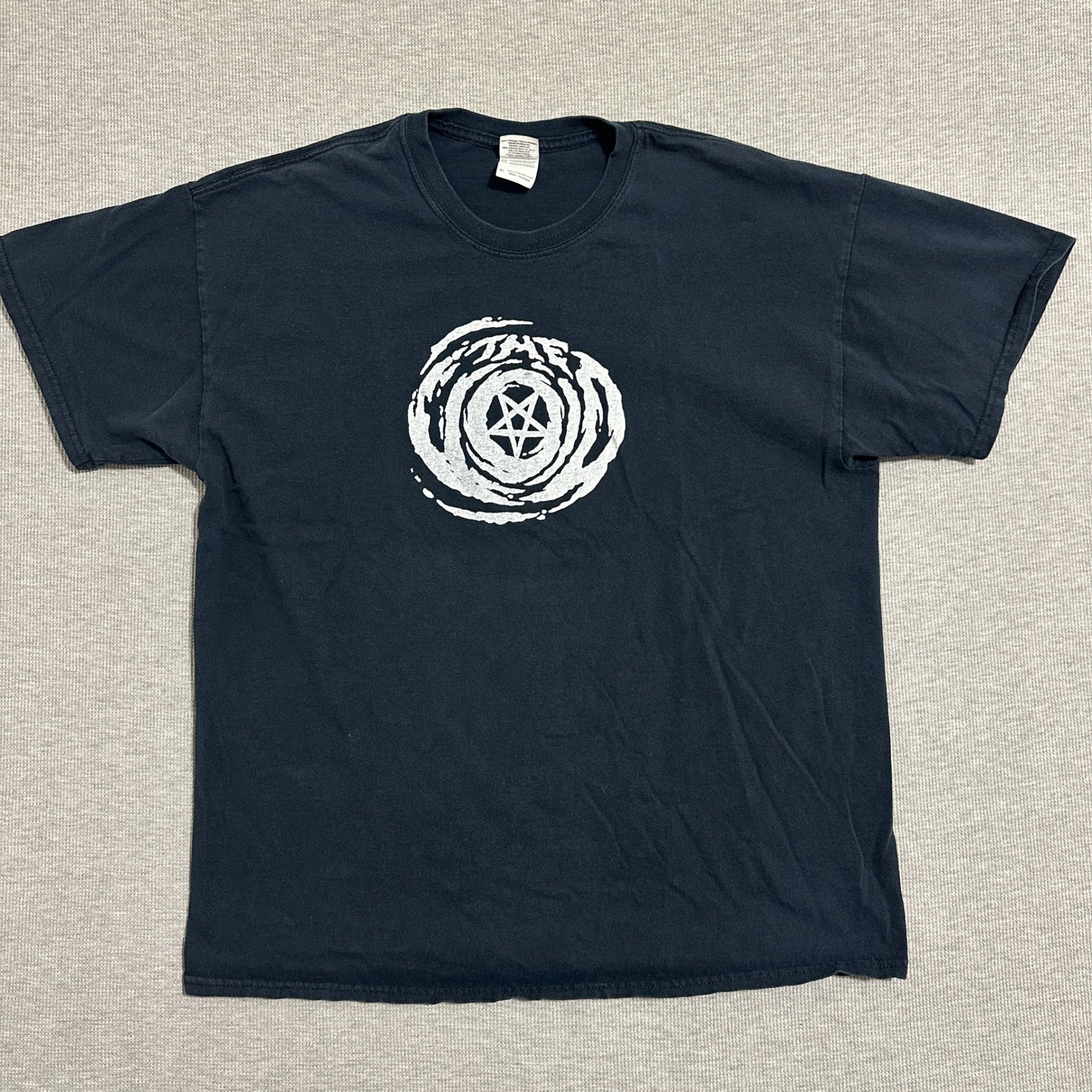 The Void Band Pentagram Swirl Logo Graphic T-Shirt Mens Xl Black Metal Music Tee